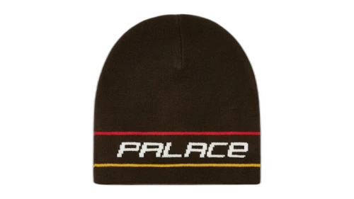 Palace Stripe Nein Cuff Beanie Brown