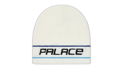 Palace Stripe Nein Cuff Beanie White