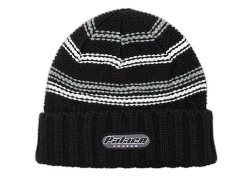 Palace Stripe Rib Beanie Black