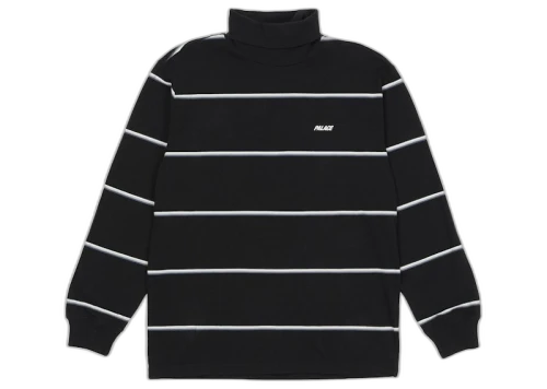 Palace Striped Turtleneck Black