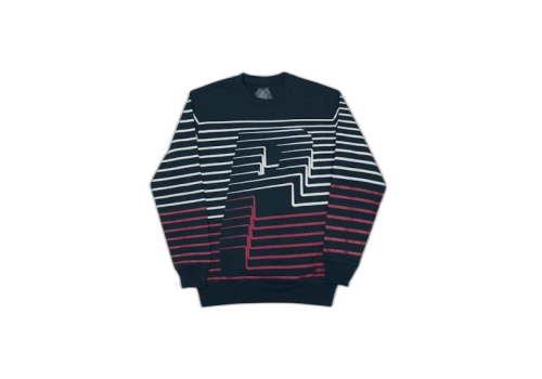 Palace Striper Crew Navy
