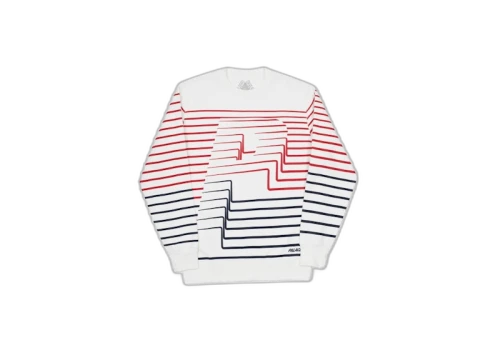 Palace Striper Crew White