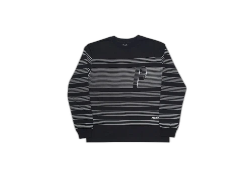 Palace Striper L/S T-Shirt Black