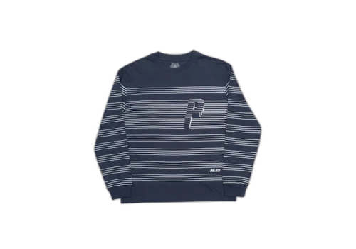 Palace Striper L/S T-Shirt Navy