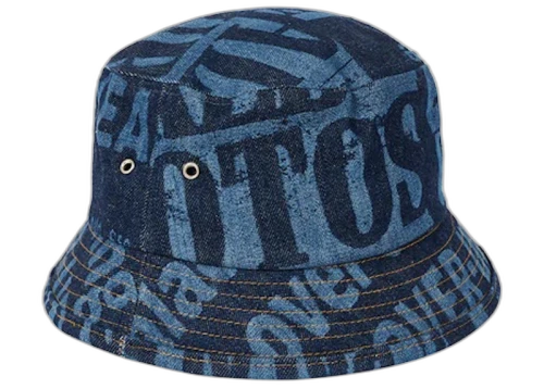 Palace Tabloid Denim Bucket Hat Blue