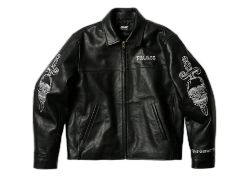 Palace TGF Leather Jacket Black