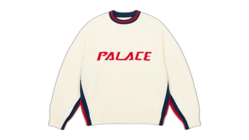 Palace Tri Colour Knit White
