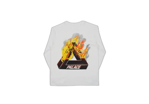 Palace Tri-Fire L/S T-Shirt White