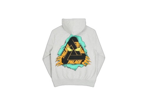Palace Tri-Ripper Hoodie Grey Marl