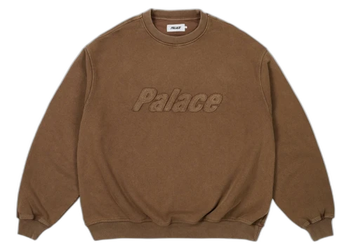 Palace Triple Stitch Crew Pigment Brown