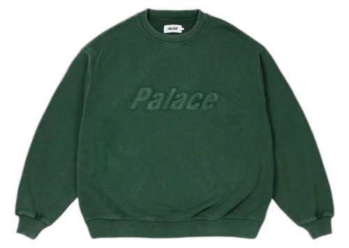 Palace Triple Stitch Crew Pigment Green