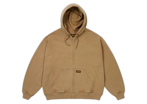 Palace Triple Stitch Zip Hood Pigment Brown