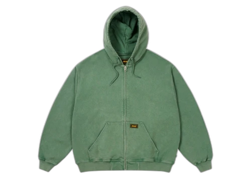 Palace Triple Stitch Zip Hood Pigment Green