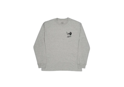 Palace Tropical Cherub L/S T-Shirt Grey Marl