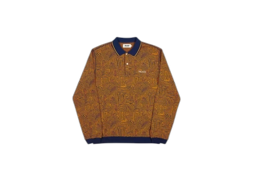 Palace Waved Polo Navy/Orange