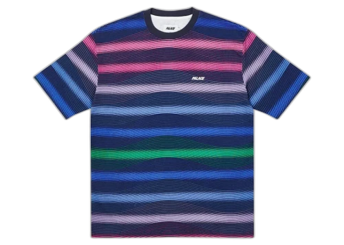 Palace Wavey Stripe T-shirt Navy