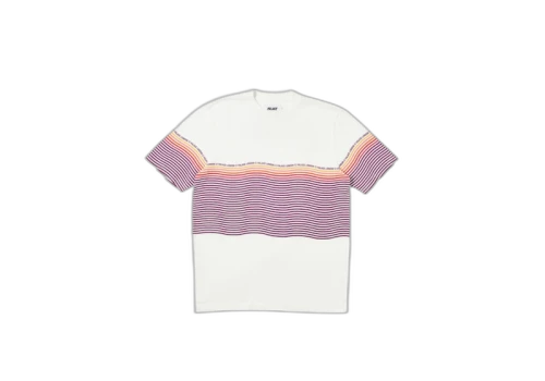 Palace Wavey Stripe T-Shirt Orange/White