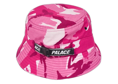 Palace Web Strap Bucket Hat Pink Camo