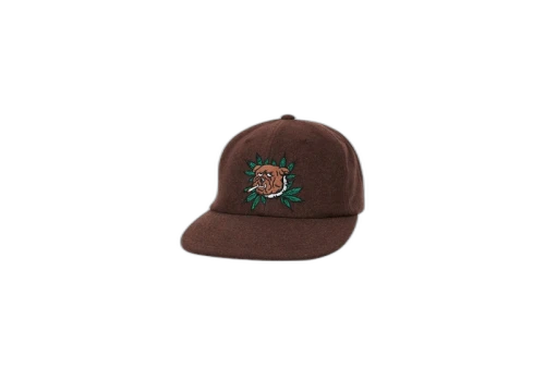 Palace Weed Bulldog Wool 6-Panel Brown