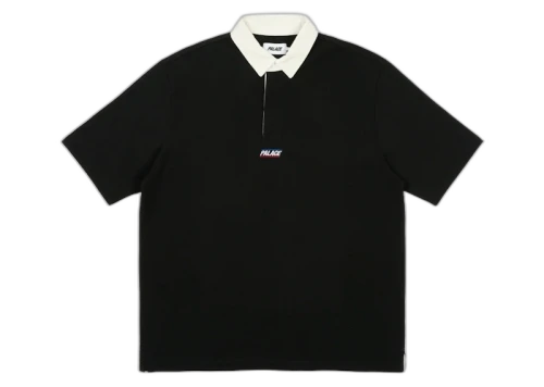 Palace Wide Rugby Polo Black