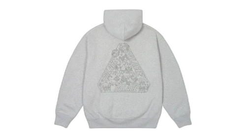 Palace Zodiac Tri-Ferg Hood Grey Marl