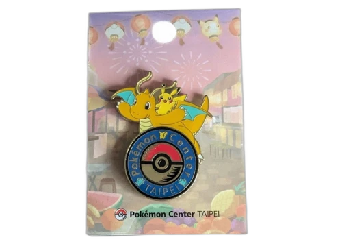 Pokemon Center Taiwan Dragonite Pikachu (Taipei Exclusive) Pin Multicolor