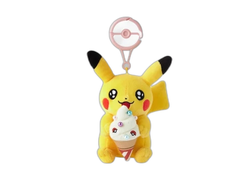 Pokemon Center Pikachu Oiri Soft Ice Cream Kagawa Keychain Plush