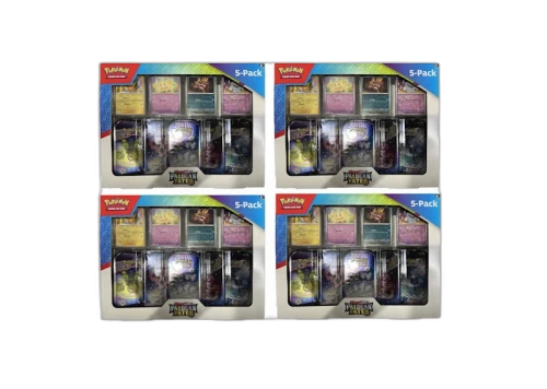 Pokémon Paldean Fates Costco 5 Mini Tin Bundle 4x Lot (Tin Art Mary Vary)