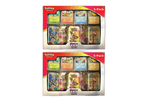 Pokémon Scarlet & Violet 151 Costco 5 Mini Tin Bundle 2x Lot (Tin Art Mary Vary)