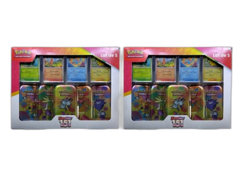 Pokémon Scarlet & Violet 151 (French) 5 Mini Tin Bundle 2x Lot (Tin Art Mary Vary)