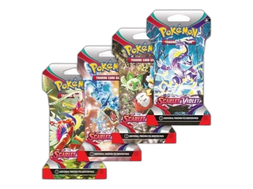 Pokémon Scarlet & Violet Base Set Sleeved Booster Pack 4x Lot (Artwork May Vary)