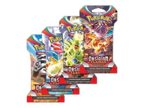 Pokémon Scarlet & Violet Obsidian Flames Sleeved Booster Pack 4x Lot (Artwork May Vary)