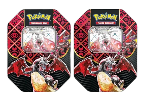 Pokémon Scarlet & Violet Paldean Fates Shiny Charizard Tin 2x Lot