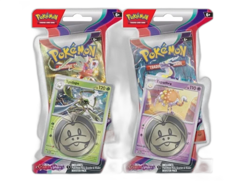 Pokémon Scarlet & Violet Spidops + Espathra Base Set Checklane Blister 2x Lot