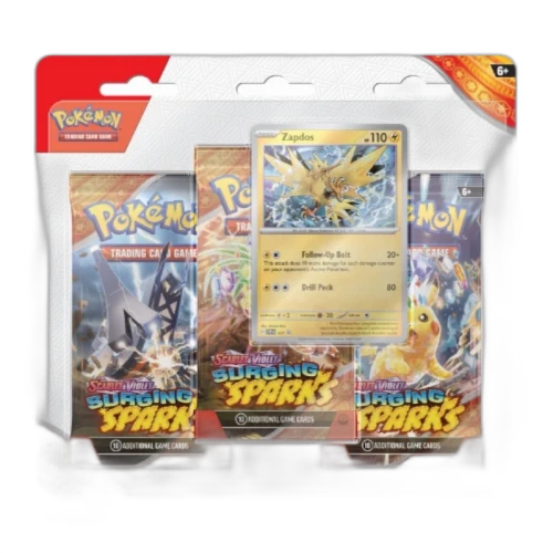 Pokèmon Scarlet & Violet Surging Sparks Zapdos Promo 3 Booster Blister Pack