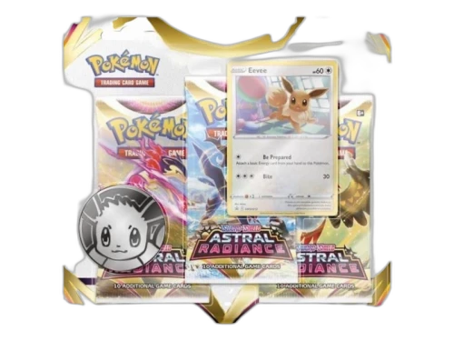 Pokémon Sword & Shield Astral Radiance Coin & Eevee Promo Card 3 Booster Packs