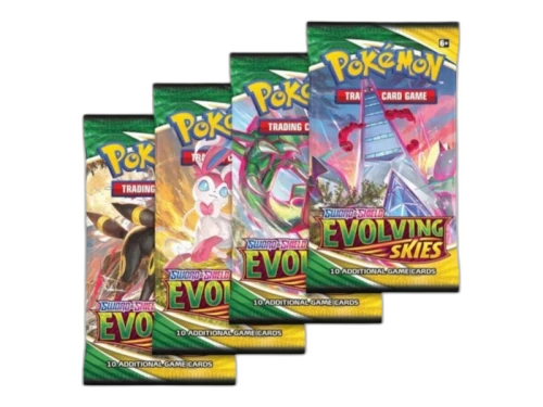 Pokémon Sword & Shield Evolving Skies Booster Pack 4x Lot (Artwork May Vary)
