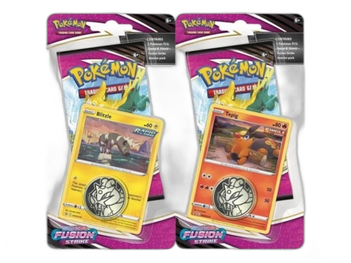 Pokémon Sword & Shield Fusion Strike Checklane (Blitzle + Tepig) Blister Booster Pack 2x Lot