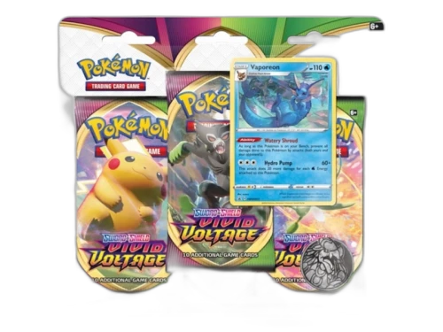 Pokémon Sword & Shield Vivid Voltage Vaporeon 3 Pack Blister Pack