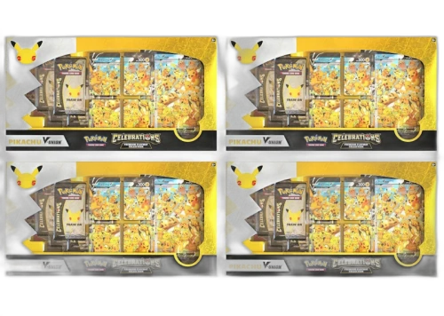 Pokémon TCG 25th Anniversary Celebrations Pikachu V Union Premium Playmat Collection Box 4x Lot