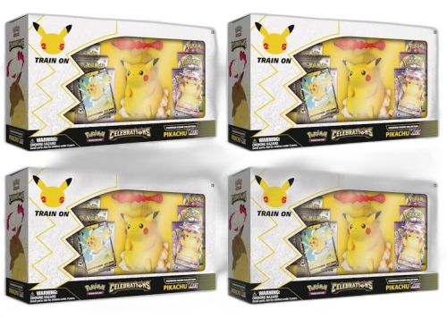 Pokémon TCG 25th Anniversary Celebrations Premium Pikachu VMAX Figure Collection Box 4x Lot