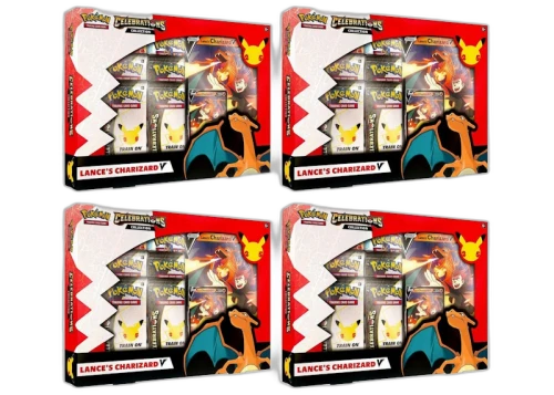 Pokémon TCG 25th Anniversary Celebrations V Box Lances Charizard V 4x Lot
