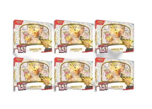 Pokémon TCG Scarlet & Violet 151 Zapdos ex Box 6x Lot