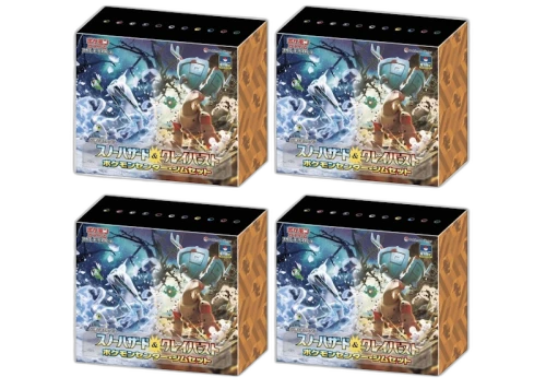 Pokémon TCG Scarlet & Violet Expansion Pack Snow Hazard & Clay Burst Pokémon Center Gym Set (Japanese) 4x Lot