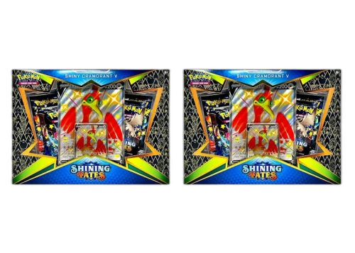 Pokemon TCG Shining Fates Shiny Cramorant V Collection Box 2X Lot