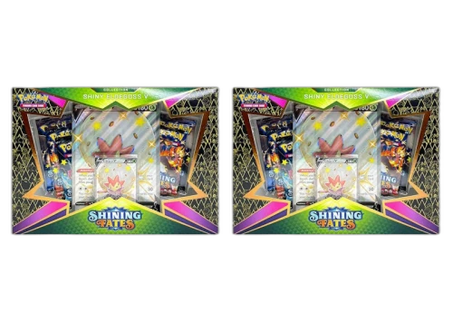 Pokemon TCG Shining Fates Shiny Eldegoss V Collection Box 2X Lot
