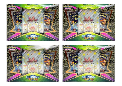 Pokemon TCG Shining Fates Shiny Eldegoss V Collection Box 4X Lot