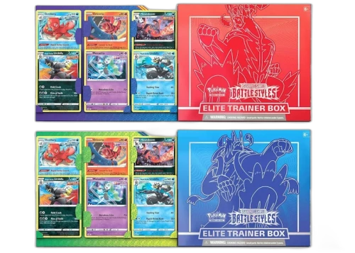 Pokémon TCG Sword & Shield Battle Styles Elite Trainer Box Single Strike/Rapid Strike (with Bonus Cards) 2x Bundle
