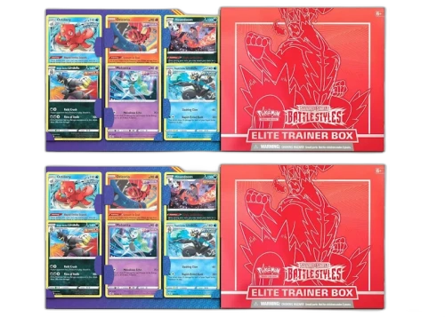 Pokémon TCG Sword & Shield Battle Styles Elite Trainer Box Single Strike (with Bonus Cards) 2x Lot