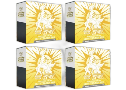 Pokémon TCG Sword & Shield Brilliant Stars Pokémon Center Elite Trainer Box 4x Lot